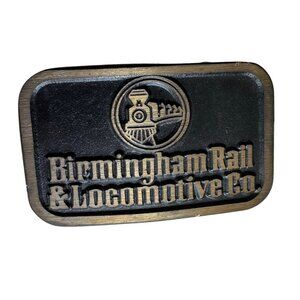 Vintage Birmingham Rail & Locomotive Co. Solid Brass Belt Buckle - DynaBuckle